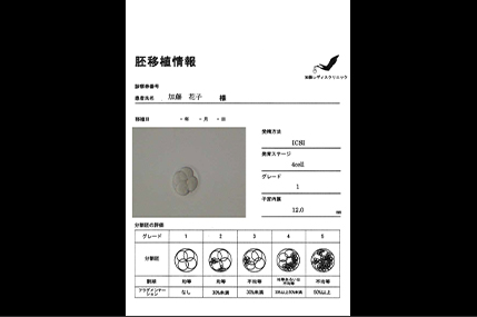 グレードを記載した用紙をお渡しします