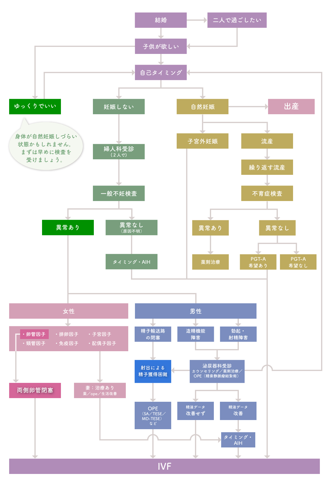 不妊治療の基礎知識 フローチャート